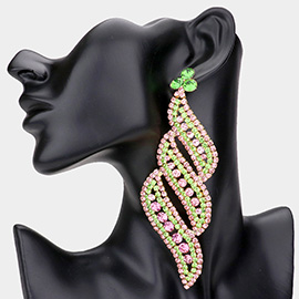 Oversized Pave Crystal Rhinestone Evening Earrings