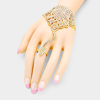 Marquise Crystal Rhinestone Net Hand Chain Bracelet