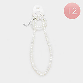 12PCS - Faux Pearl Necklace Set