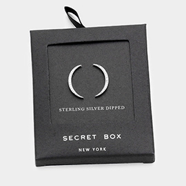 Secret Box _ Sterling Silver Dipped Cubic Zirconia Moon Earrings