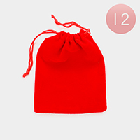 12PCS - Solid Velvet Drawstring Gift Bags
