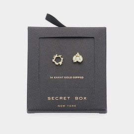 Secret Box_14K Gold Dipped Wreath Stud Earrings