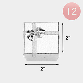 12PCS - Simple Bow Deco Square Gift Boxes