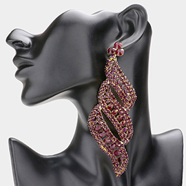 Oversized Pave Crystal Rhinestone Evening Earrings