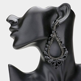 Oversized Cut Out Teardrop Cluster Vine Evening Earrings