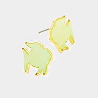Faux Druzy Fish Stud Earrings
