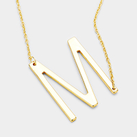 Monogram Metal Pendant Necklace