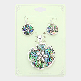 Abalone Sand Dollar Magnetic Pendant Set
