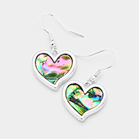 Abalone Heart Dangle Earrings