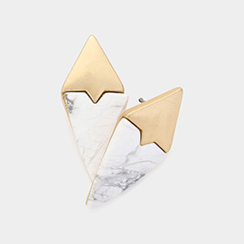Howlite Diamond Shaped Earrings