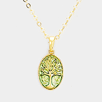 Tree of Life Colored Metal Pendant Necklace