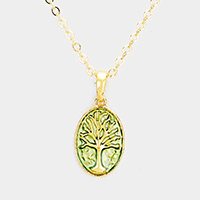 Tree of Life Colored Metal Pendant Necklace