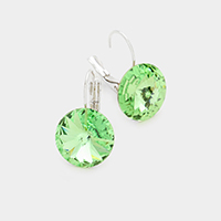 Genuine Round Crystal Lever Back Earrings