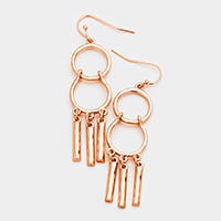 Geometric Hammered Metal Dangle Earrings