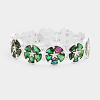 Abalone Sand Dollar Metal Stretch Bracelet