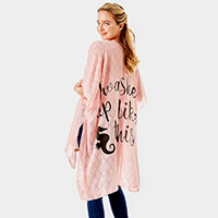 'I Washed Up Like This' Solid Lettering Cover Up Poncho