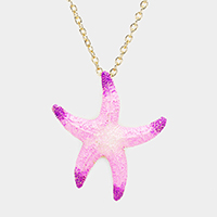 Starfish Colored Metal Pendant Necklace