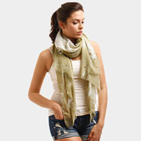 Tie Dye Grommet Oblong Scarf