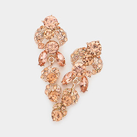 Marquise Stone Leaf Evening Earrings