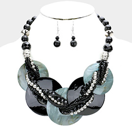 Marbled Round Link Necklace