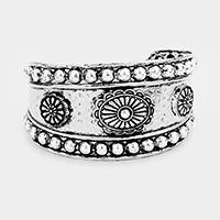 Tribal Antique Floral Metal Cuff Bracelet