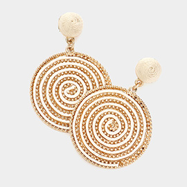Swirl Thread Wrapped Round Dangle Earrings