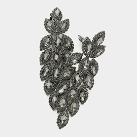 Marquise Crystal Cluster Vine Clip On Evening Earrings