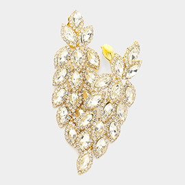 Marquise Crystal Cluster Vine Clip On Evening Earrings