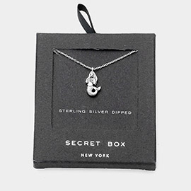 Secret Box _ Sterling Silver Dipped Metal Mermaid Pendant Necklace