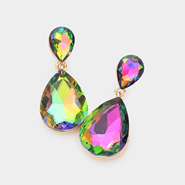 Crystal Double Teardrop Evening Earrings