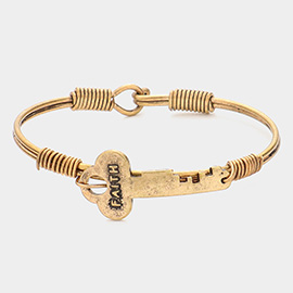 Faith Message Metal Key Hook Bracelet