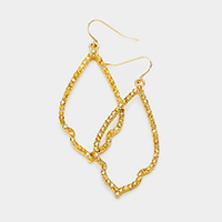 Crystal Rhinestone Pave Petal Dangle Earrings