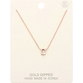 -D- Gold Dipped Metal Pendant Necklace
