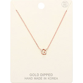 -G- Gold Dipped Metal Pendant Necklace