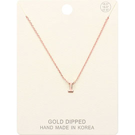 -I- Gold Dipped Metal Pendant Necklace