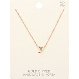-J- Gold Dipped Metal Pendant Necklace