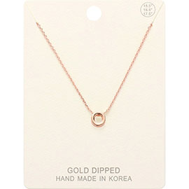 -O- Gold Dipped Metal Pendant Necklace