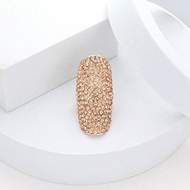 Crystal Rhinestone Pave Stretch Cocktail Ring