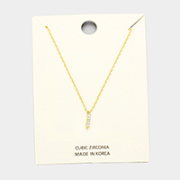 'I' Cubic Zirconia Monogram Pendant Necklace