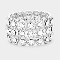 Marquise Crystal Bow Stretch Evening Bracelet
