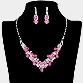 Teardrop Accented Rhinestone Necklace