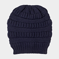 Fleece Lining Soft Cable Knit Bean Hat