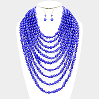 Multi Strand Faceted Beaded Necklace