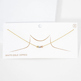 Gold Dipped Tiny Triple Metal Ball Pendant Necklace