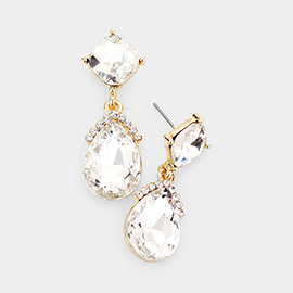 Marquise Crystal Teardrop Dangle Evening Earrings