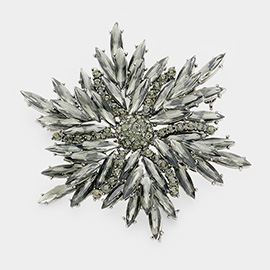 Marquise Stone Cluster Flower Pin Brooch