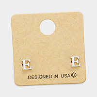 'E' Metal Monogram Stud Earrings