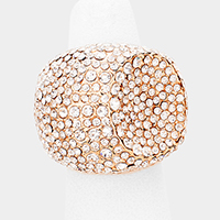 Crystal Rhinestone Pave Dished Stretch Ring