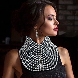 Multi Strand Pearl Collar Choker Necklace