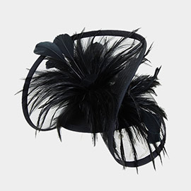 Mesh Netting Feather Fascinator